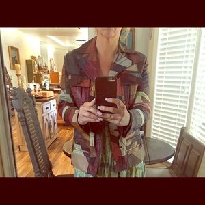 Vintage Leather Jacket, 70’s patchwork.